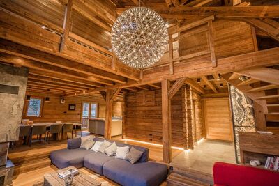 chalet ossature bois - salon